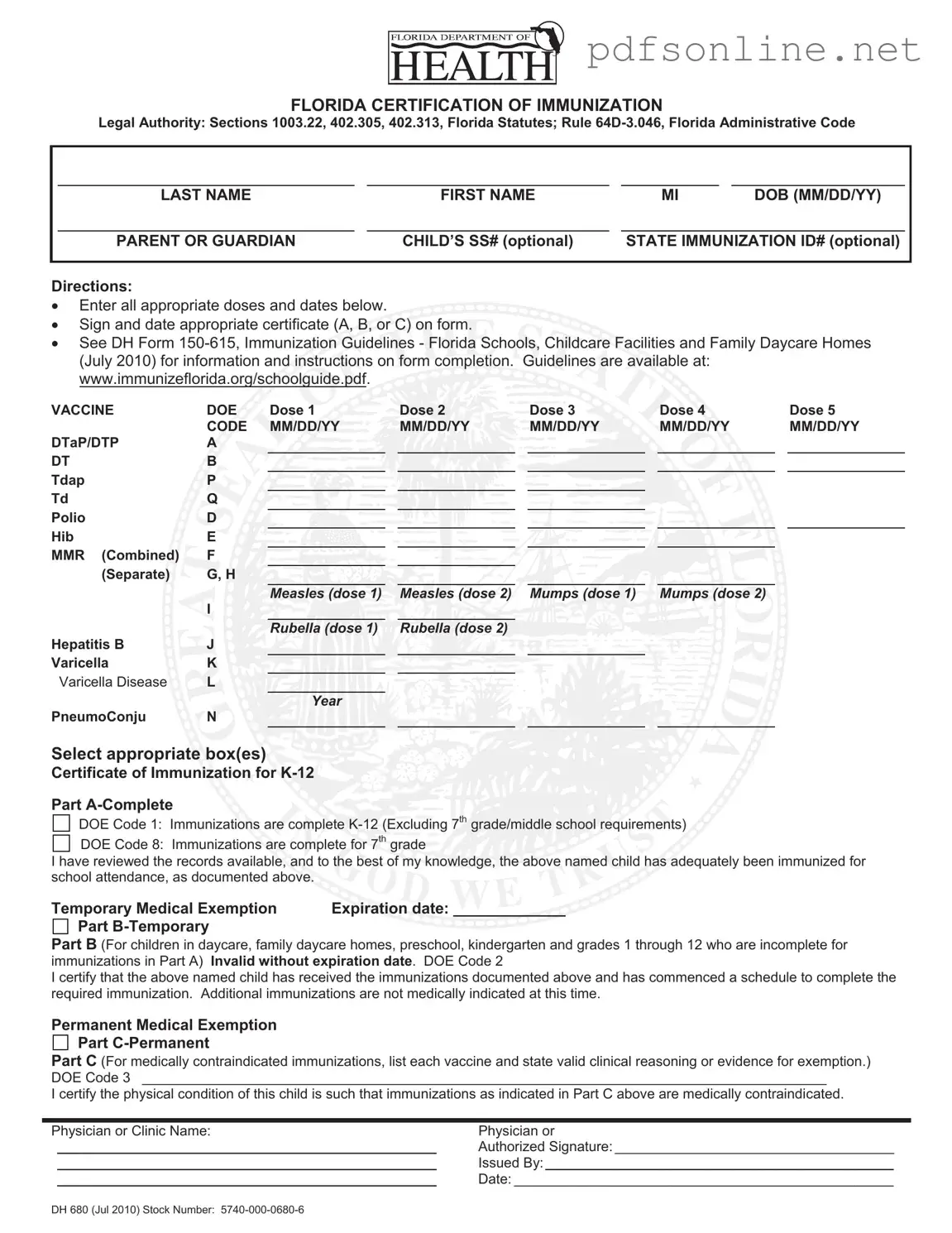 Free 680 PDF Form