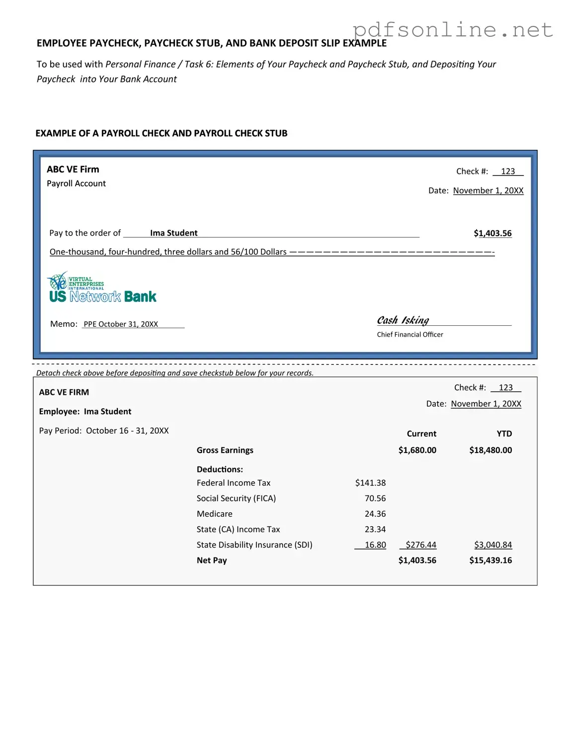 Free Payroll Check PDF Form