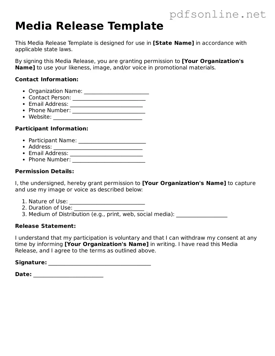 Attorney-Approved Media Release Form