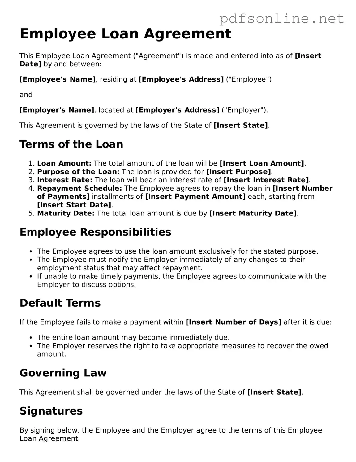 Attorney-Approved Employee Loan Agreement Form