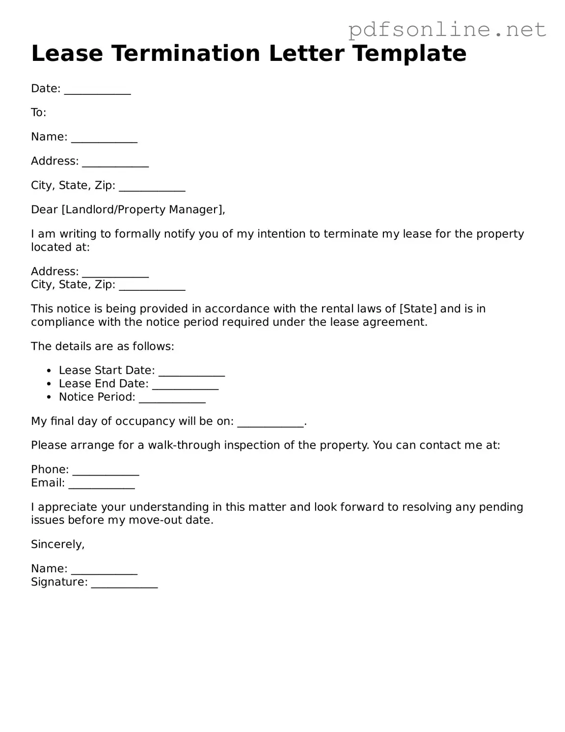 Attorney-Approved Lease Termination Letter Form