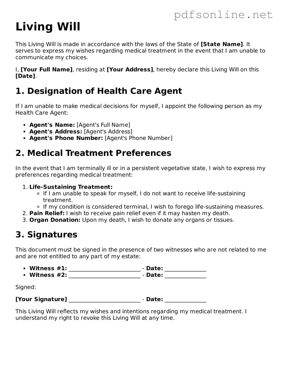 Attorney-Approved Living Will Form
