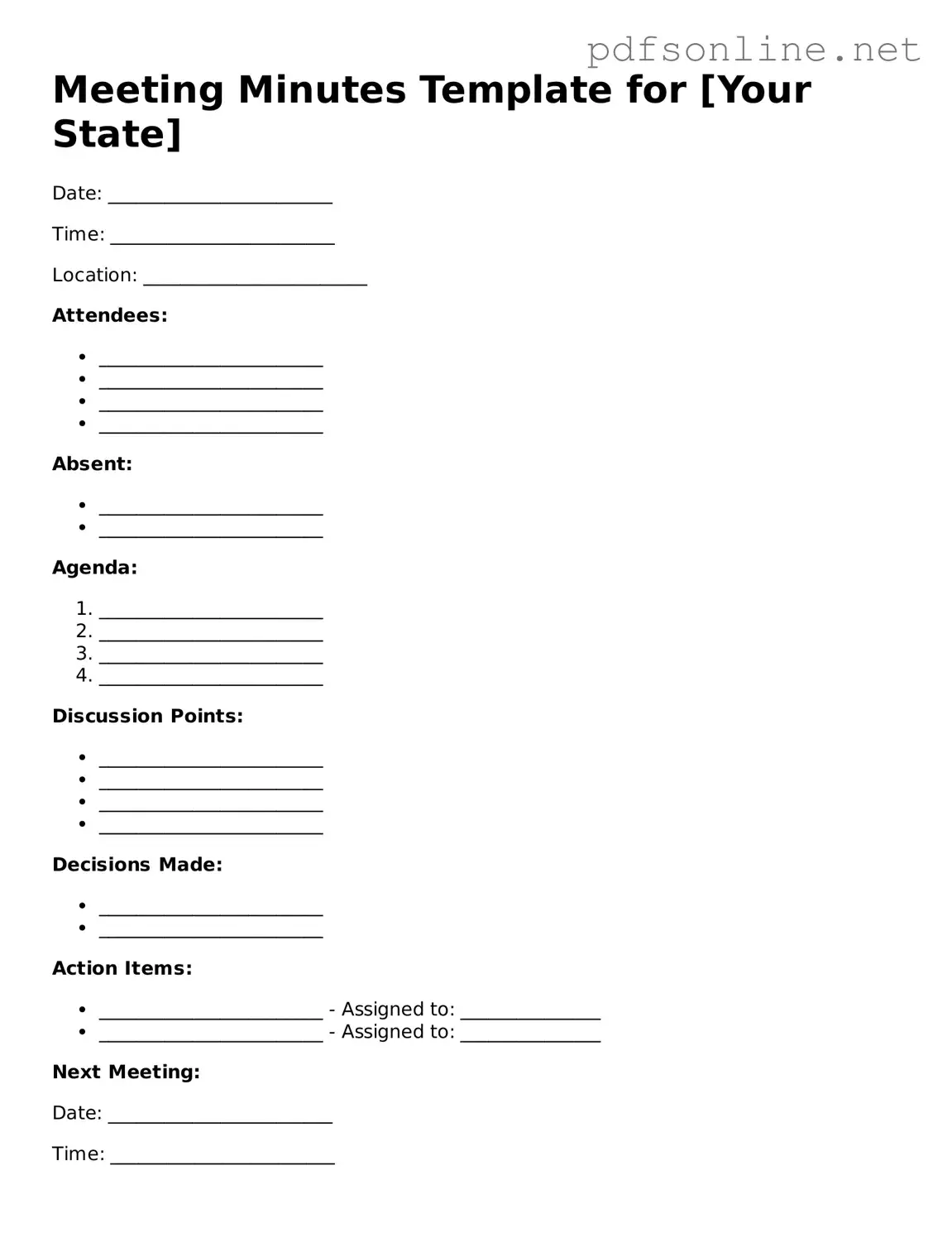 Attorney-Approved Meeting Minutes Form