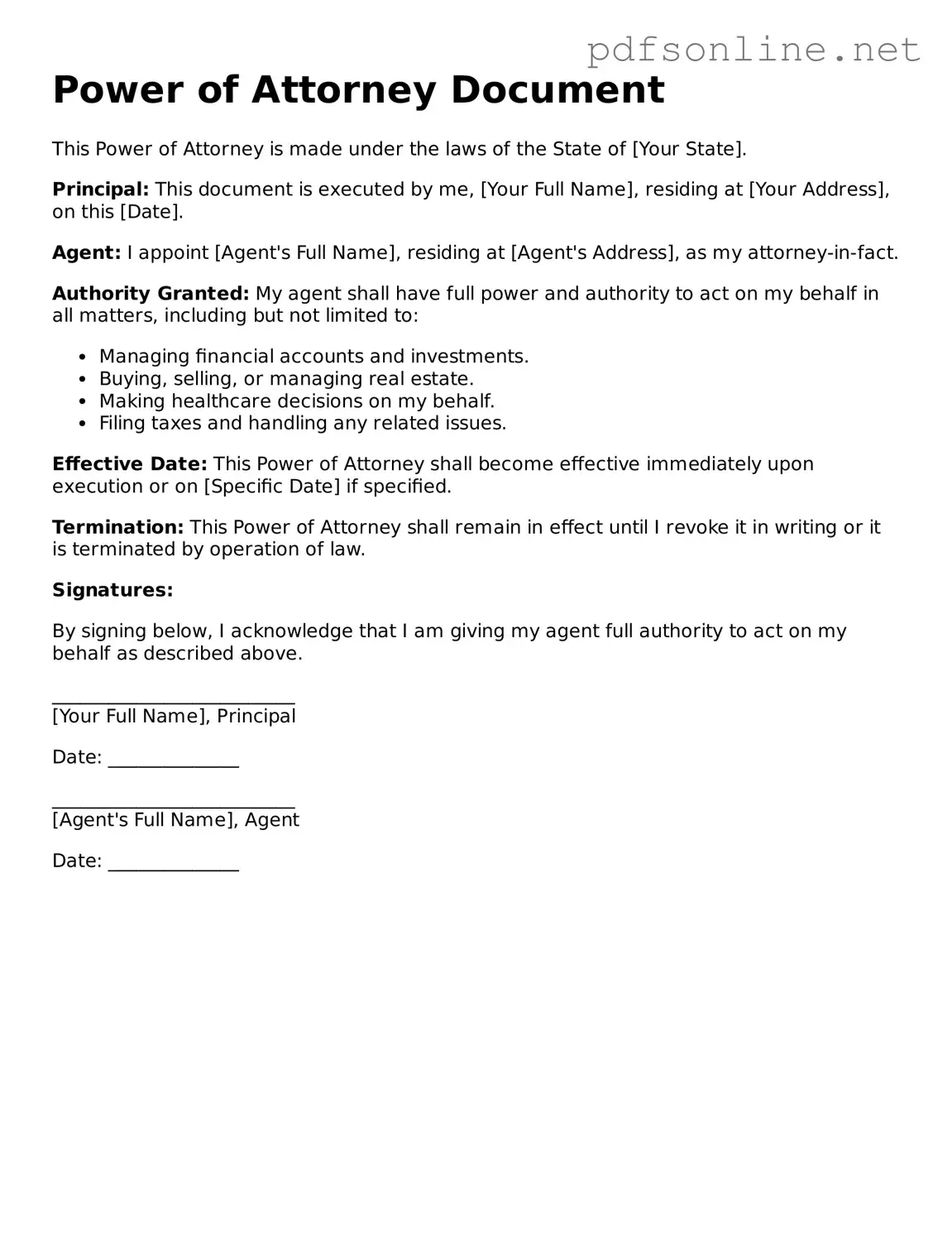 Attorney-Approved Power of Attorney Form