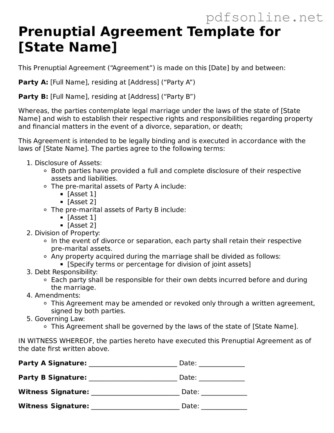Attorney-Approved Prenuptial Agreement Form
