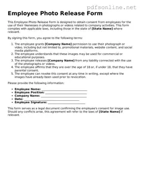 Attorney-Approved Employee Photo Release Form