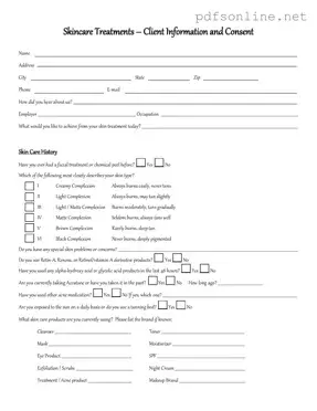Free Facial Consent PDF Form