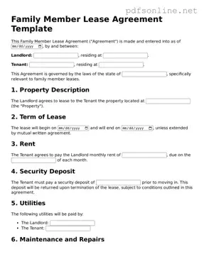 Attorney-Approved Family Member Lease Agreement Form