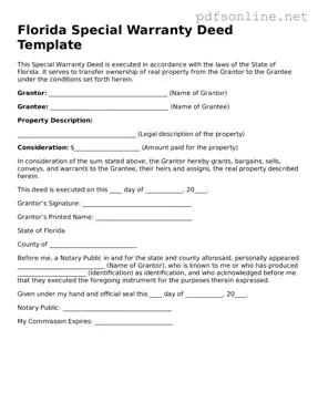 Legal Deed Template for the State of Florida