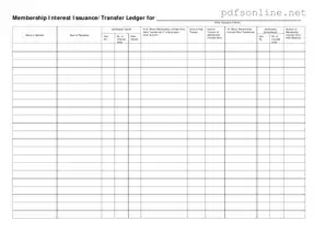Free Membership Ledger PDF Form