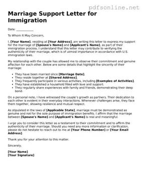 Attorney-Approved Marriage Support Letter for Immigration Form