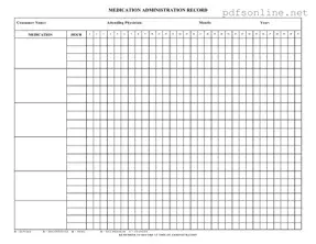 Free Medication Administration Record Sheet PDF Form