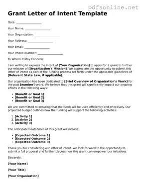 Attorney-Approved Grant Letter of Intent Form