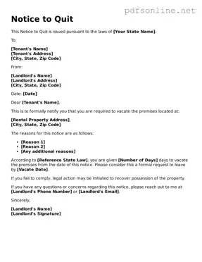 Attorney-Approved Notice to Quit Form