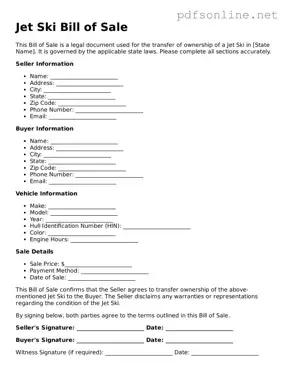 Attorney-Approved Jet Ski Bill of Sale Form