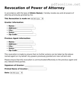 Attorney-Approved Revocation of Power of Attorney Form