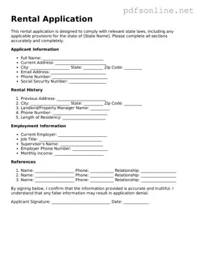 Attorney-Approved Rental Application Form