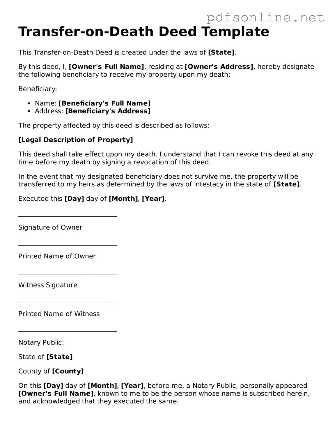 Attorney-Approved Transfer-on-Death Deed Form